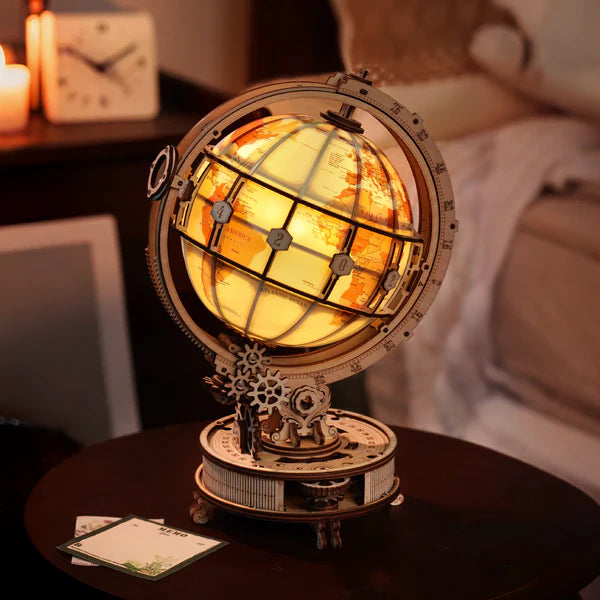 ROKR Luminous Globe | Светещ 3D дървен глобус