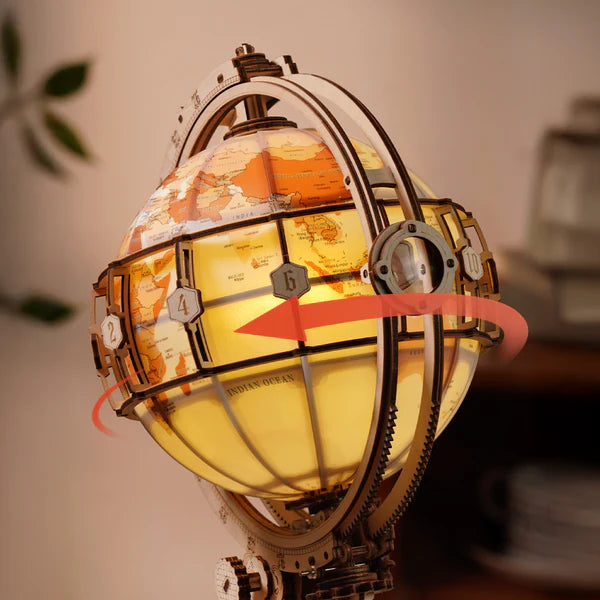 ROKR Luminous Globe | Светещ 3D дървен глобус