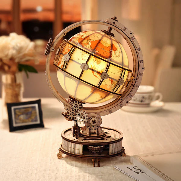 ROKR Luminous Globe | Светещ 3D дървен глобус