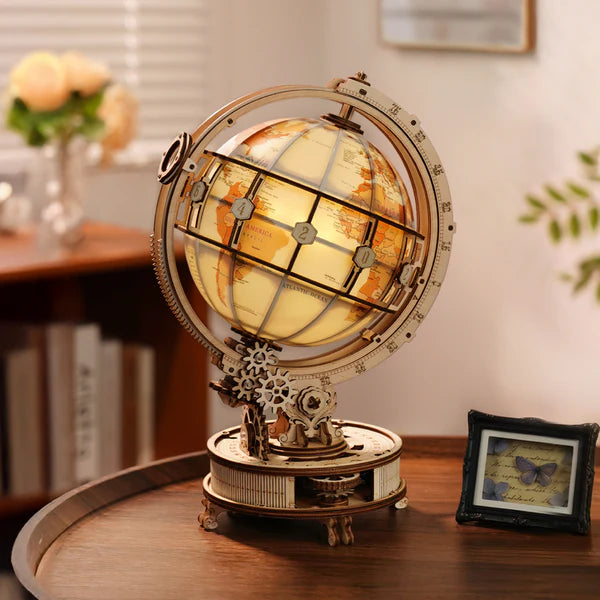 ROKR Luminous Globe | Светещ 3D дървен глобус