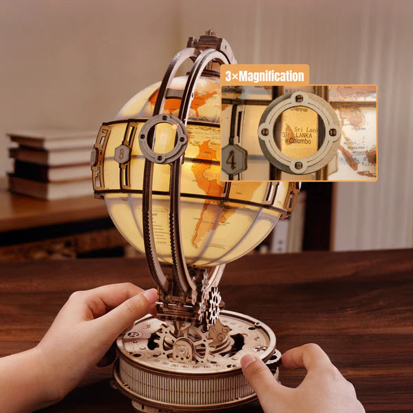 ROKR Luminous Globe | Светещ 3D дървен глобус