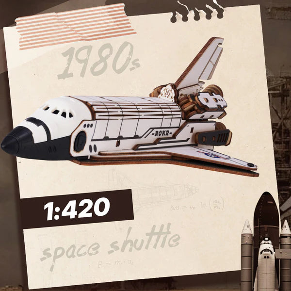 ROKR Space Shuttle | 3D дървен пъзел совалка