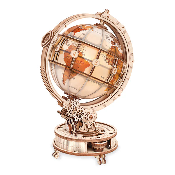 ROKR Luminous Globe | Светещ 3D дървен глобус